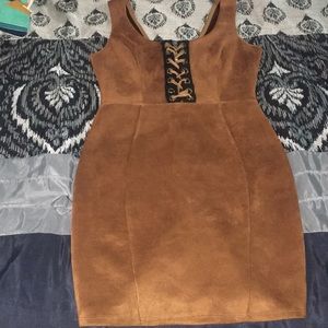 Suede mini dress